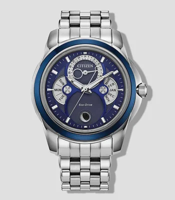 Reloj para Hombre Calendrier casual plateado, azul