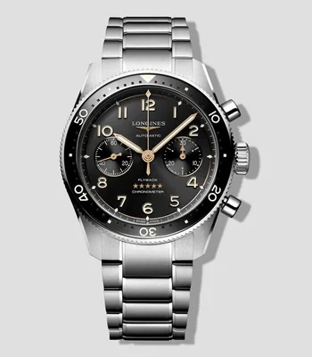 Reloj para Hombre Longines Spirit Flyback Deportivo, Negro, Plateado