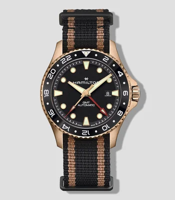 Reloj para hombre Khaki Navy Automatic GMT Deportivo Bronce