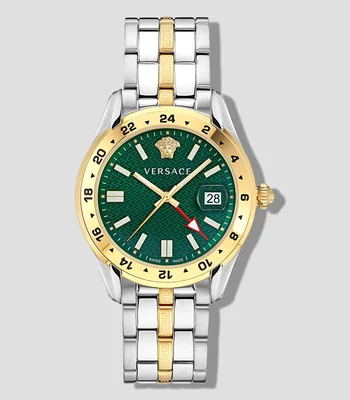 Reloj para Hombre Greca Time Gmt de vestir, Verde
