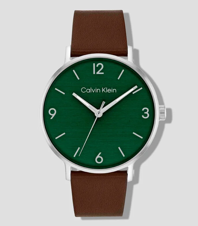 Reloj para Hombre Modern Casual Verde, Plateado