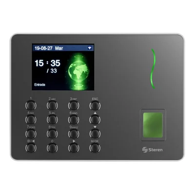 Reloj Checador Steren CLK-960 color Negro Huella Digital Wifi