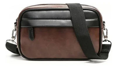 Bolso cruzado bicolor marrón y negro