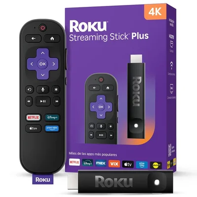 Dispositivo De Streaming 4k Hdr Roku Streaming Stick Plus 2025 Negro Con Control Por Voz Para Tv