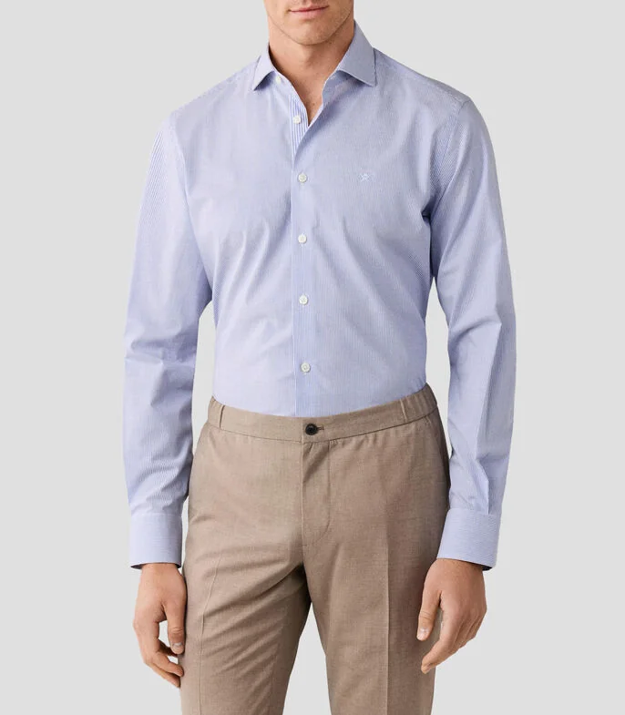 Camisa con líneas manga larga Hombre