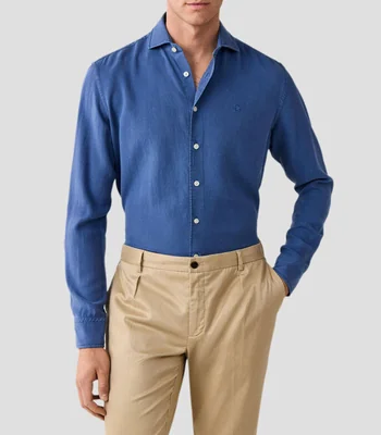 Camisa lisa manga larga Hombre