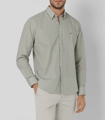 Camisa microdiseño manga larga Hombre