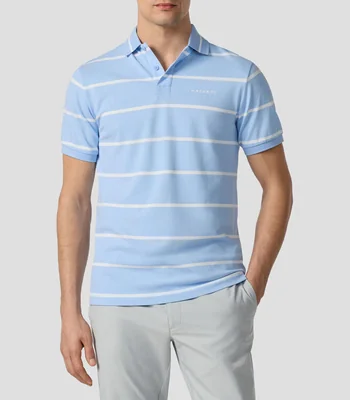 Playera tipo polo manga corta con rayas Hombre