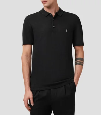 Playera tipo polo manga corta lisa Hombre