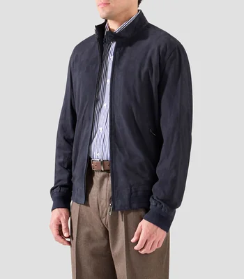 Chamarra bomber en piel Hombre