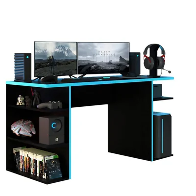 Escritorio Gamer Madesa para Computador Negro/Azul