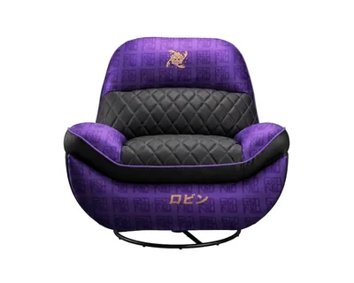 Sillón Gamer Cougar Overlord Negro Morado Edición One Piece Robin Reclinable Giratorio