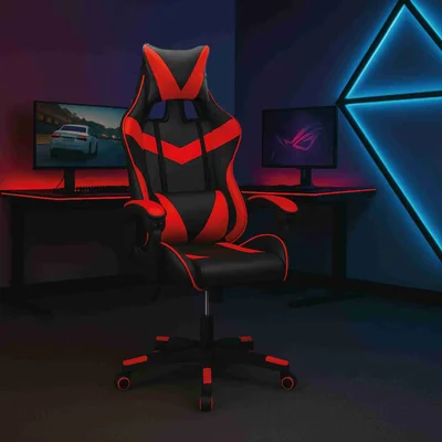 Silla Gamer Ergonómica Reclinable Sin Reposa Pies Rojo