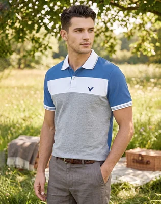 Playera Hombre Moda Polo Azul Stfashion 55906002