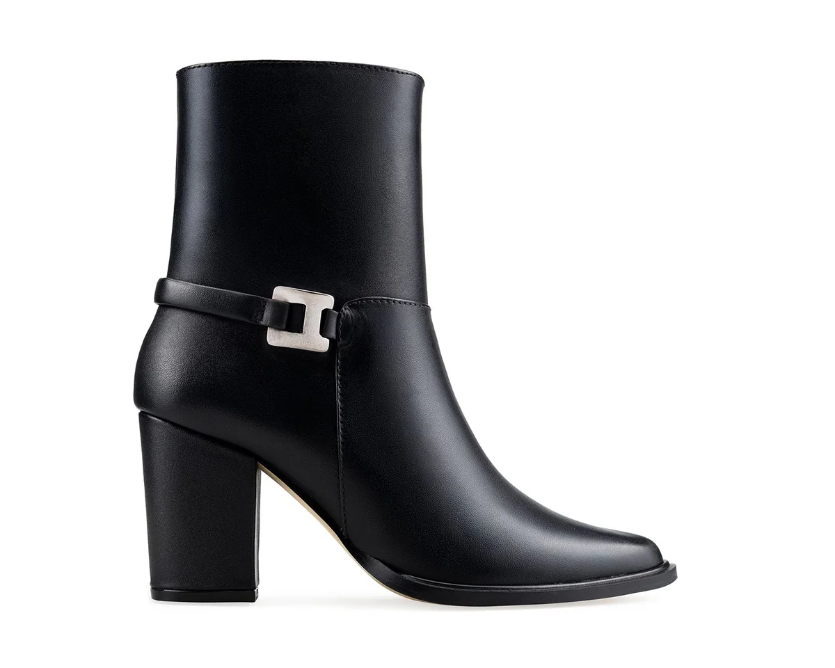 Botines Para Mujer Elegantes Botas Piel Davenia Mod. Leonor Negro
