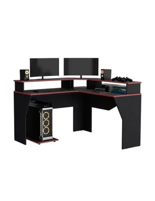 Escritorio Gamer Excelsior Invictor para PC Wengue Y Rojo