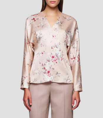 Top cuello V manga larga fantasía Mujer