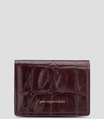 Cartera pequeña en piel con grabado efecto coco Mujer