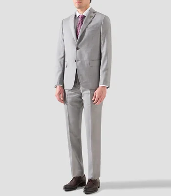 Traje de lana corte regular jaspeado Hombre