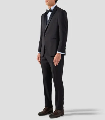 Smoking de lana corte regular liso Hombre