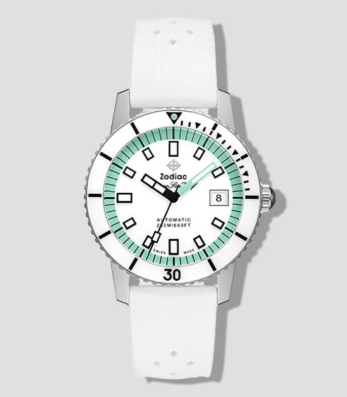 Reloj para Hombre Compression Diver Deportivo Plateado, Blanco