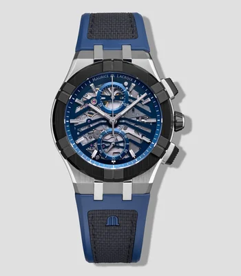 Reloj para hombre Aikonic Chronograph Skeleton Casual Plateado, Negro