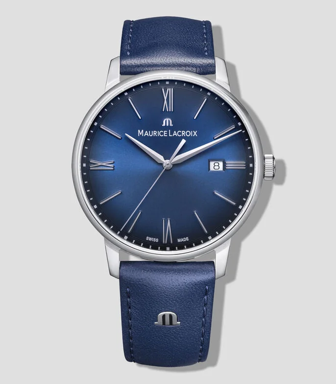 Reloj para Hombre Eliros Casual, Plateado, Azul