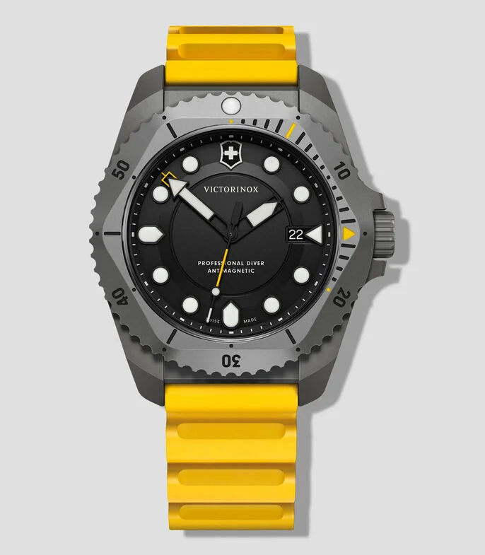 Reloj para Hombre Dive Pro Casual, Plateado, Amarillo