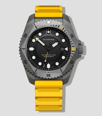 Reloj para Hombre Dive Pro Casual, Plateado, Amarillo