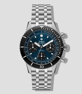 Reloj para Hombre Sea-Chron casual plateado, negro