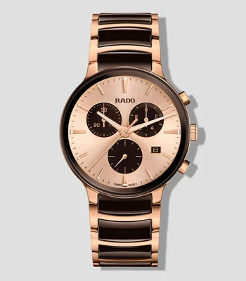 Reloj para hombre Centrix Chronograph Casual Oro rosa, Negro