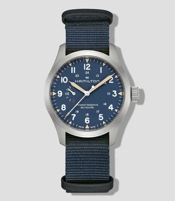 Reloj Unisex Khaki Field Power Deportivo Azul, Plateado