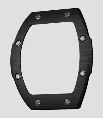Bisel intercambiable para reloj Atómica en fibra de carbono negro, dorado