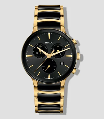 Reloj para hombre Centrix Chronograph Casual Dorado, Negro