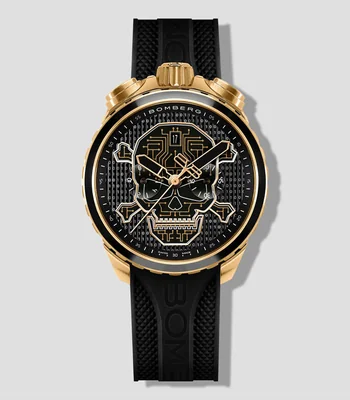 Reloj para hombre Cyber Skull casual, negro