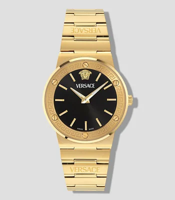 Reloj para Hombre Greca Logo Aereo de vestir Negro, Dorado