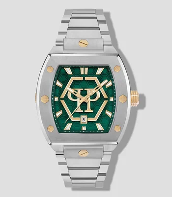 Reloj para hombre Hexagon Phantom Casual, Plateado