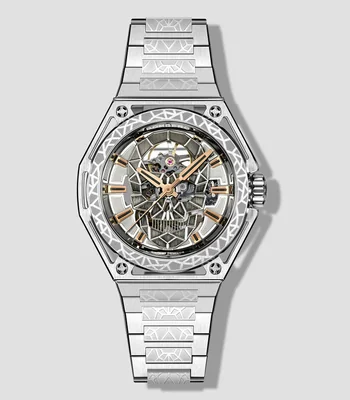Reloj para Hombre Edge Abyss Skeleton Automatic Casual, Plateado