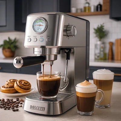 Cafetera Espresso Dolcetti Milano con Espumador de Leche para Capuchino, Latte y Moca