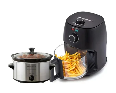 Freidora De Aire 2.3l Olla De Cocción Lenta 1.89l Acero Inoxidable Elite Gourmet