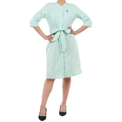 Vestido Camisero Rayas Cuello Mao Royal Polo Club Mujer