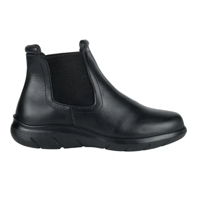Bota de mujer, de tipo confort, de piel, de piso, acabado napa, color negro, mod. 1344398