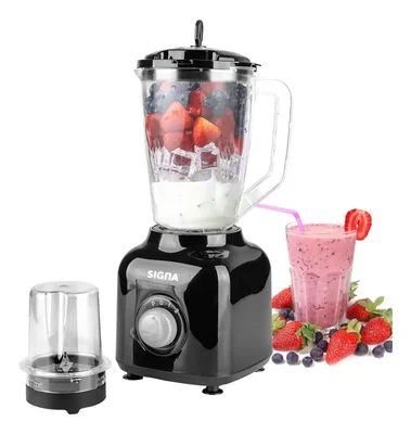 Licuadora Profesional Moledor 2 En 1 2 Velocidades Vaso 1.5 Litros Signa Color Negro