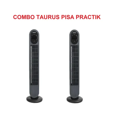 Combo Taurus Ventilador de Torre PISA PRACTIK-TORRE PISA 31" Oscilación 90° / 3 Vel Negro ORTY10