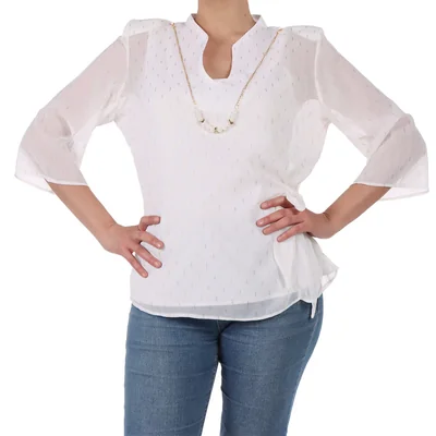 Blusa Puntos Dorados y con Cuello V Foley's para Mujer