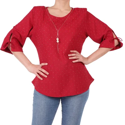Blusa Puntos Cuello Redondo Mangas 3/4 Foley's para Mujer