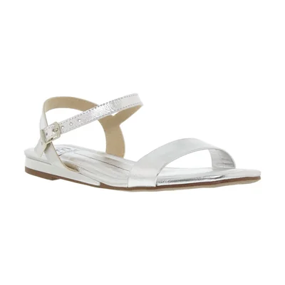 Sandalia con Hebilla Plata Moleca para Mujer