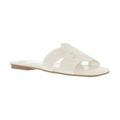 Sandalia Flat Blanco Moleca para Mujer