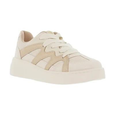 Tenis Cuña con Agujeta Blanco Combinado Modare para Mujer