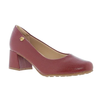 Zapatilla Tacón Ancho Rojo Obscuro Modare para Mujer